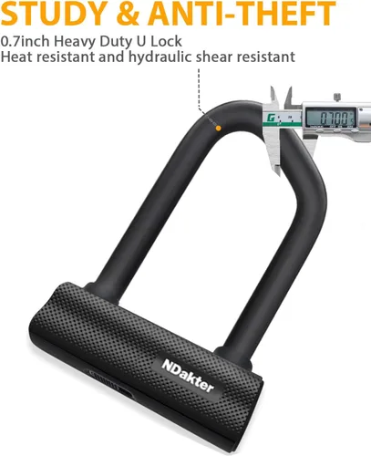 Miniatura 4 de NDakter Cerraduras de cadena para motocicleta, antirrobo resistente, grillete de 0.71 pulgadas, cadena de seguridad de 4 pies x 0.394 in de grosor
