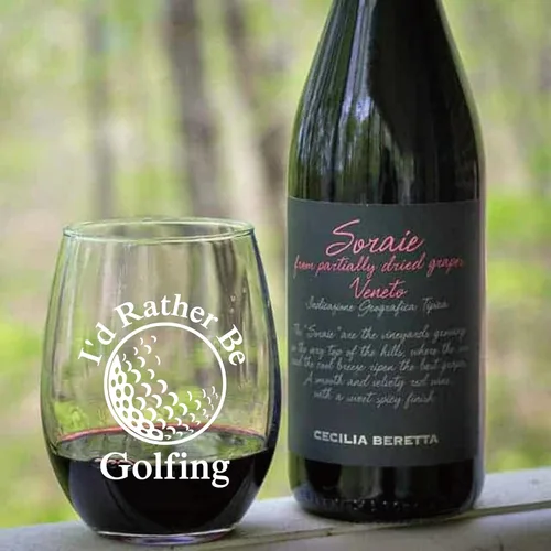 Miniatura 5 de AGMDESIGN I'd Rather Be Golf - Divertida copa de vino con caja de regalo, accesorios de golf para hombres y mujeres, regalos de Navidad, cumpleaños