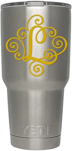Miniatura 51 de Monogram - Calcomanía troquelada/vinilo adhesivo. Haga clic para opciones de color/letra. Disponible en cuatro colores y todas las letras de la A