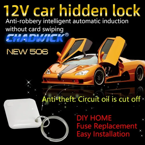 Miniatura 4 de CHADWICK Sistema de alarma antirrobo para inmovilizador de automóvil, bloqueo inalámbrico del motor M506, dispositivo antirrobo automático