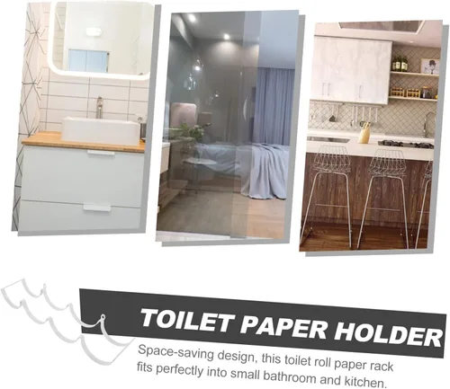 Miniatura 3 de ARTIBETTER Decoración colgante de pared dispensador de toallas de papel para decoración del hogar, cesta de papel higiénico de pared, estante