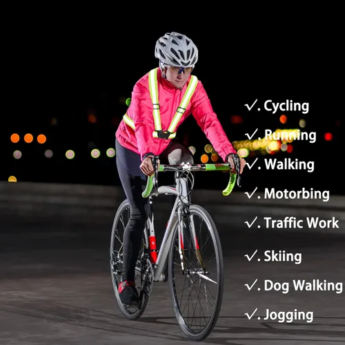 Miniatura 6 de High Visibility Reflective Vest Safety Vest Running Reflective Gear Adjustable Reflective Vest for Walking,Jogging,Hiking,Night Cycling