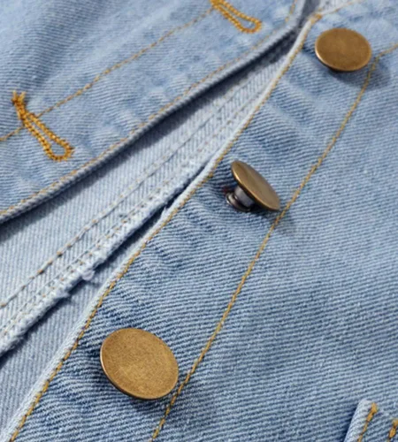 Miniatura 6 de Ladyful Chaleco de mezclilla sin mangas con cuello en V y botones para mujer