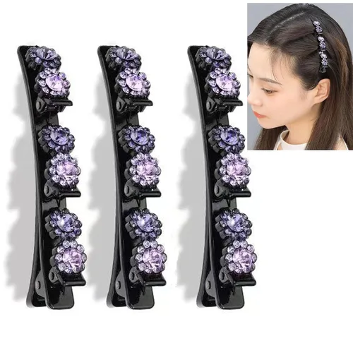 Miniatura 9 de 3 piezas de banda de doble capa, diadema trenzada, horquilla de cocodrilo, pinzas para el cabello, flequillo mágico, horquilla para el cabello