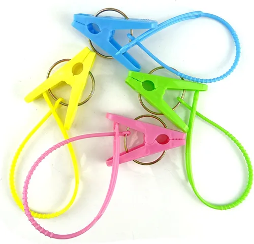 Miniatura 3 de Honbay 24 pinzas para ropa, ganchos para colgar con cuerda y tendedero a prueba de viento (multicolor)