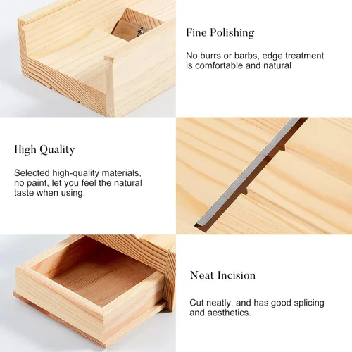 Miniatura 4 de PH PandaHall Caja de cajón de jabón de madera, biseladora de jabón, herramienta de afeitar para recortar jabones y velas hechas a mano para Navidad