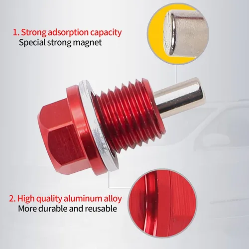 Miniatura 5 de 1 tapón magnético de drenaje de aceite M12 x 1.5 con cuatro espaciadores, perno de tuerca de drenaje de sumidero compatible con la mayoría de BMW