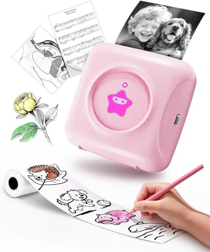 vretti Impresora de etiquetas - TP2-Y Mini Impresora Térmica Portátil Sin Tinta Fabricante de Etiquetas Bluetooth Impresora de Bolsillo para