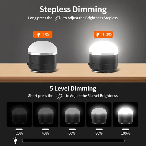 Miniatura 3 de Linterna LED para camping, recargable, 1000LM luz portátil para tienda de campaña con 3 modos de iluminación de color, banco de energía