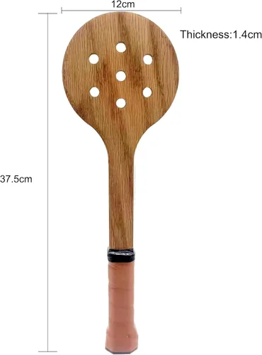 Miniatura 3 de Raqueta de pádel de tenis de cuchara de madera para entrenamiento de taladro de puntero de tenis casero
