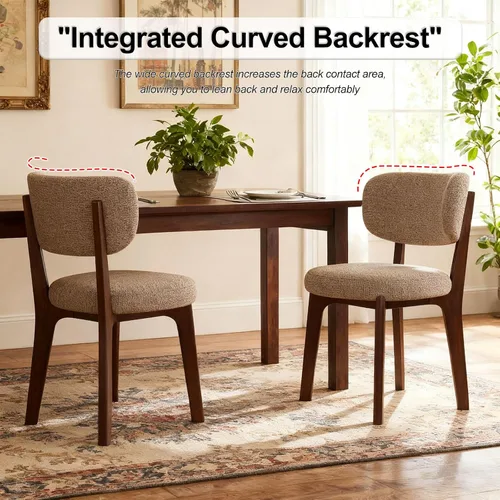Miniatura 4 de Sillas de comedor de nogal, juego de sillones 2/4, juego de comedor moderno de mediados de siglo con patas de madera silla de comedor para cocina