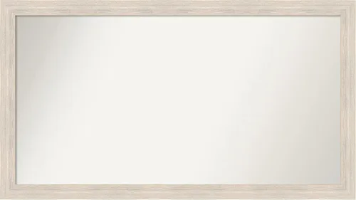 Miniatura 222 de Amanti Art Espejo de baño blanco para sobre el fregadero, 30 x 35 pulgadas, espejo de tocador rectangular estrecho de Eva de oro blanco, marco