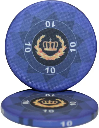 Laurel Crown - Fichas de póquer de cerámica por MRC, paquete de 50 unidades (azul oscuro, $10)