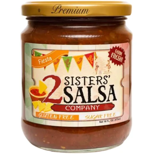 2 Sisters' Salsa Fiesta Style Salsa 16oz, paquete de 1