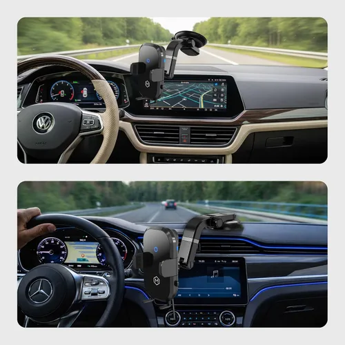 Miniatura 7 de Auto Scan - Cargador de coche inalámbrico rápido con ventosa ajustable multiángulo, carga inalámbrica de 15 W, escaneo automático, agarre ajustable