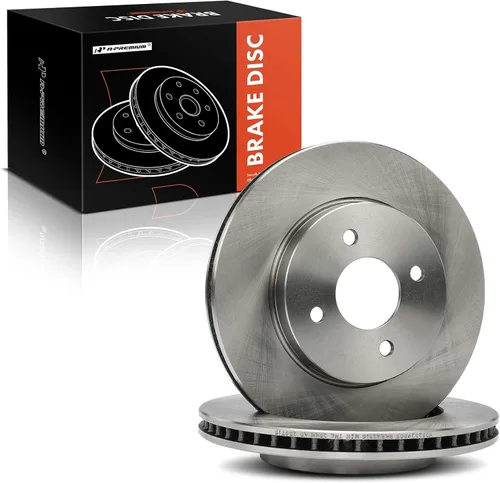 Miniatura 8 de A-Premium Rotores de freno de disco sólido delanteros de 10.22 pulgadas (10.224 in) compatibles con modelos seleccionados de Nissan, Versa