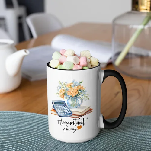 Miniatura 3 de Taza de café personalizada de contador, taza de contabilidad personalizada regalo para compañeros de trabajo, amigos, familia, taza de cerámica