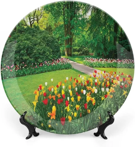 Miniatura 9 de Plato decorativo de 6 pulgadas, cerámica campestre, románticas flores amarillas, placa de exhibición para cenas, eventos de lujo, cena, bodas