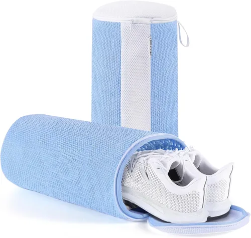 Teletrogy Bolsa para lavadora de zapatos, 2 unidades, bolsas de lavandería reutilizables para lavadora y secadora, limpieza profunda de 360° y Azul