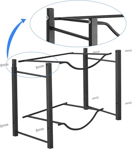 Miniatura 8 de MOOACE Estante para jarra de agua de 3 niveles, soporte desmontable para botella de agua de 5 galones para cocina, oficina, hogar, color negro