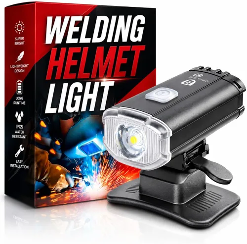 Faro Recargable para Casco Duro - Luz para Casco de Soldar, Faro para Casco Duro para Bombero y Casco de Soldadura con Accesorios
