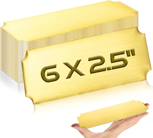 Miniatura 14 de Therwen 30 Piezas Placas de Nombre Grabadas con Láser de Acero Inoxidable Cepillado Placa Personalizada Placa en Blanco Etiqueta de Nombre Negro