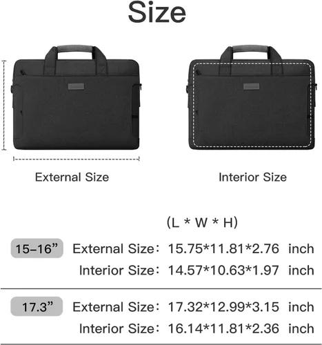 Miniatura 9 de Bolso de hombro para laptop de negocios para portátil 14-15-15.4-15.6-16 13-16 pulgadas