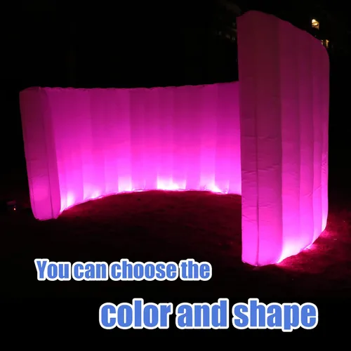 Miniatura 2 de Espiral inflable para cabina de fotos (blanco, 10 x 8.85 x 5 pies/7 pies), tira de luz LED staelea (16 cambios de color), pared inflable para cabina