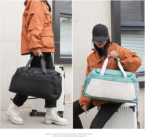 Miniatura 7 de Bolsa de gimnasio pequeña con compartimento para zapatos, bolsas de entrenamiento para gimnasio, hombres y mujeres, bolsa de gimnasio pequeña