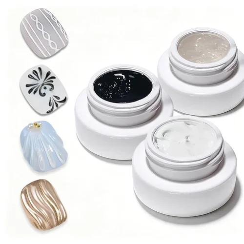 Miniatura 8 de Gel Sólido 3D para Esculpir Uñas para Arte de Uñas, Gel de Arte de Uñas 3D Multifuncional 3D para Moldeado de Uñas para Salón en Casa DIY (Blanco)