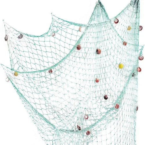 Miniatura 11 de Red de pesca natural de 79 x 59 pulgadas con conchas, decoración de pared con temática oceánica, red de pesca para fiesta en la playa, boda