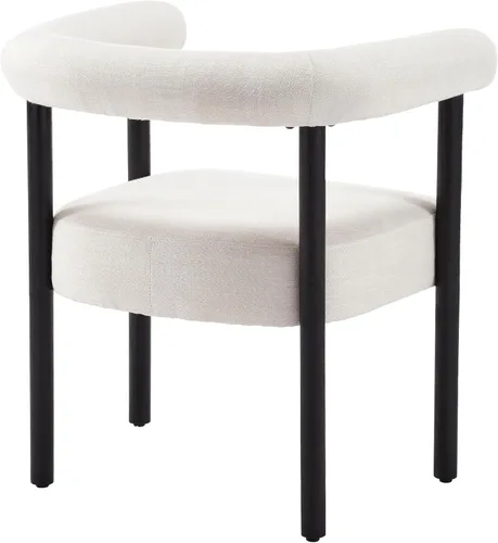 Miniatura 6 de RIVOVA Juego de 2 sillas de comedor de lino beige, respaldo curvado tapizado moderno, sillas de cocina, comedor, sillones decorativos con patas