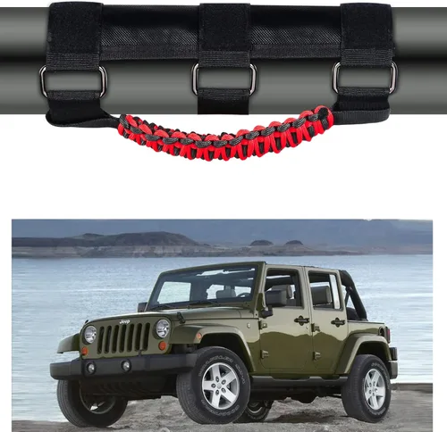 Miniatura 6 de Asas de agarre de barra estabilizadora, agarres de mano, accesorios, kits de agarre manual con paracord para Jeep Wrangler JL JK TJ YJ Gladiator