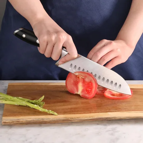 Miniatura 7 de Cangshan ALPS Series 502742 Cuchillo Santoku de acero alemán forjado de 7 pulgadas con funda, color negro