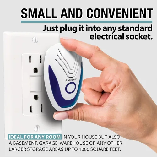 Miniatura 3 de Brookstone Repelente ultrasónico de plagas, paquete de 2, seguro y eficaz, disuasorio de plagas sin químicos para el hogar