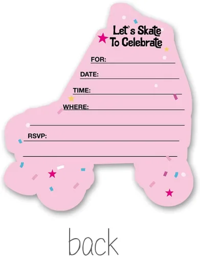 Miniatura 2 de Invitaciones de fiesta de patinaje sobre ruedas con sobres, juego de 20 invitaciones en forma de patín de ruedas, invitaciones de cumpleaños, baby
