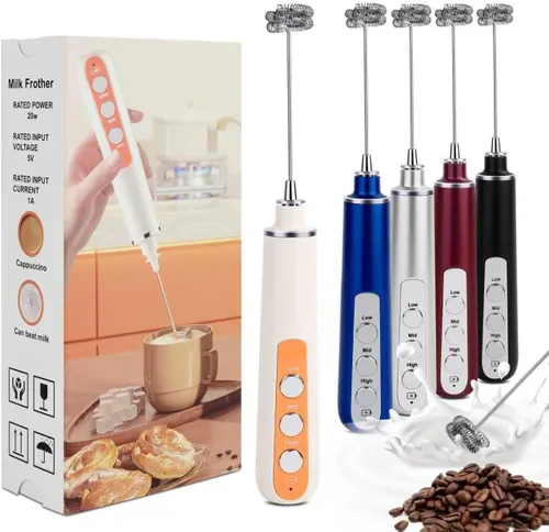 Miniatura 9 de Batidora De Mano Electrica Varita Espumador de Leche de Mano Electrica para Cafetería, Electrodomésticos de Cocina, Espumador Eléctrico Esencial
