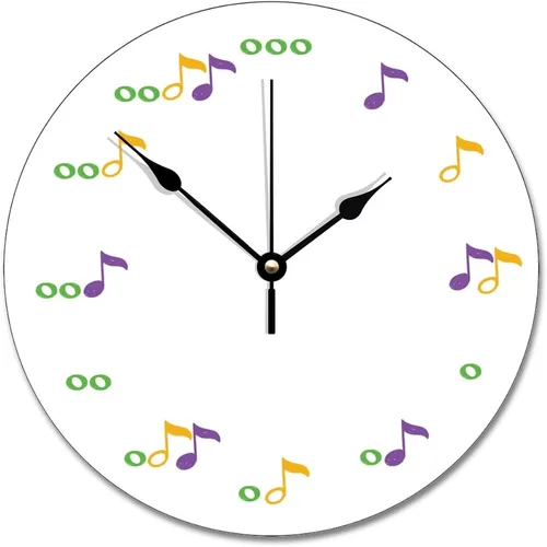 Miniatura 17 de Reloj de pared con aspecto de madera natural, reloj de pared de guitarra acústica, silencioso, redondo, de madera, funciona con pilas, reloj