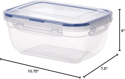 Miniatura 3 de Recipiente grande de plástico para almacenamiento de alimentos con tapa hermética para despensa, refrigerador, 20 tazas, 160 onzas, sin BPA