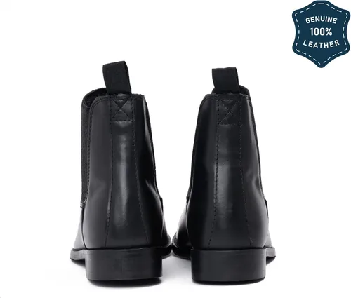 Miniatura 2 de RESISTANCE Botas Chelsea negras para mujer, piel auténtica, Negro