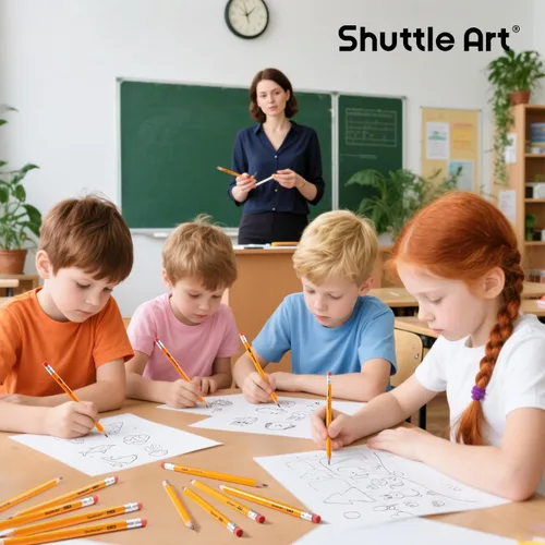 Miniatura 8 de Shuttle Art Lápices jumbo – Paquete de 18 lápices triangulares preafilados #2 HB con borradores y sacapuntas superiores, para niños de 4 a 8 años