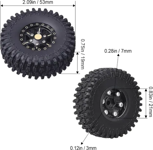 Miniatura 2 de HobbyPark Ruedas y neumáticos Beadlock de latón 1.0 para Traxxas TRX4M Piezas de actualización Axial SCX24 1/24 RC Crawler Reemplazo (paquete de 4)