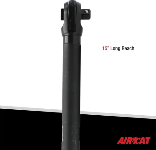 Miniatura 3 de AIRCAT Herramientas neumáticas 808-15-A: Trinquete de largo alcance de 15.3 pulgadas, 200 RPM, 35 ft-lbs Par máximo - 3/8 pulgadas