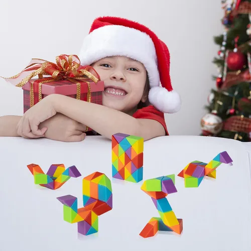 Miniatura 4 de Cubo de serpiente mediano, paquete de 4 juguetes sensoriales para aliviar el estrés, suministros a granel, bolsas de regalo, juguetes para ansiedad