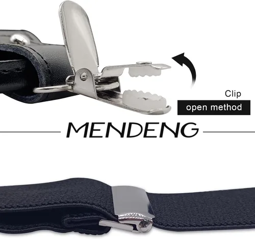 Miniatura 17 de MENDENG Tirantes de gancho giratorio de bronce vintage con 4 tirantes ajustables para hombre