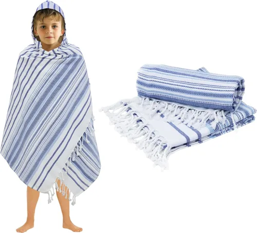 Miniatura 11 de ORIGINAL KIDS Toalla de baño con capucha, 100 % algodón de rizo grande con capucha para niños, toalla de playa para ducha de niños pequeños, toalla