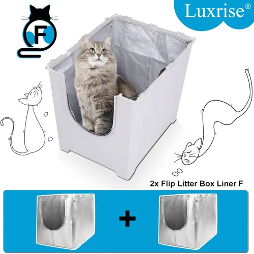 Miniatura 2 de Liner F compatible con caja de arena Modkat Flip (2 unidades) Revestimientos reutilizables para caja de arena abatible - Liner F para caja