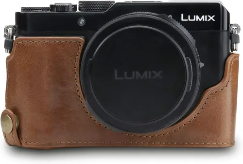 Miniatura 3 de Megagear MG1563 Panasonic Lumix Dc-Lx100 Iı Ever Ready Cámara De Cuero Genuino Media Caja Y Correa - Negro