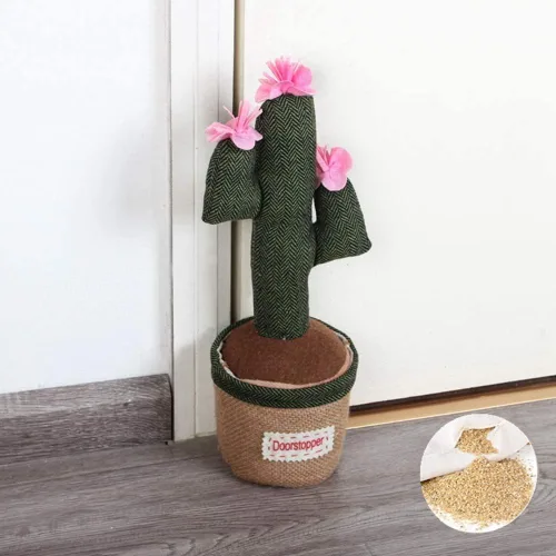 Miniatura 3 de Tope de puerta decorativo de animales de tela bonita, topes interiores con peso de cactus, tope de puerta de tela compacta, regalos para mamá, tapón