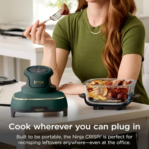 Miniatura 12 de Ninja Crispi - Freidora de aire de vidrio 5 en 1 Con recipientes y tapas no tóxicos de 2.5 cuartos de galón, 4 cuartos de galón, 6 tazas Apto